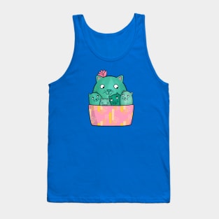 Cactus Cat and Kittens Tank Top